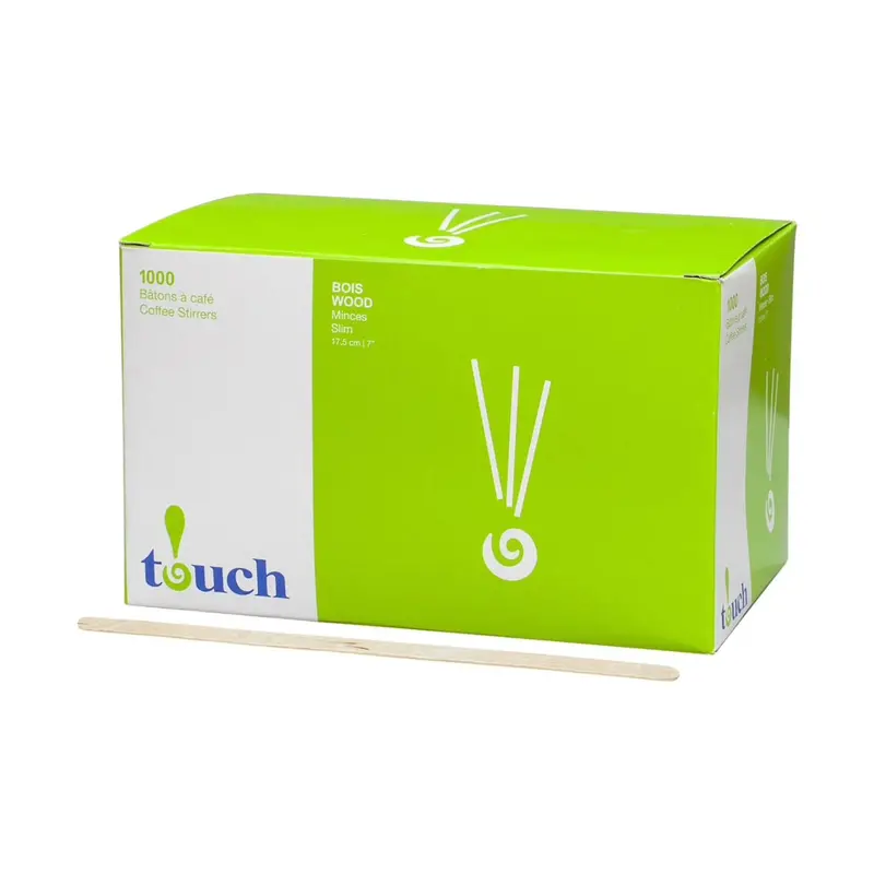 1000-Pack Disposable Wooden Stir Sticks – Natural Unbleached Touch Wood 1