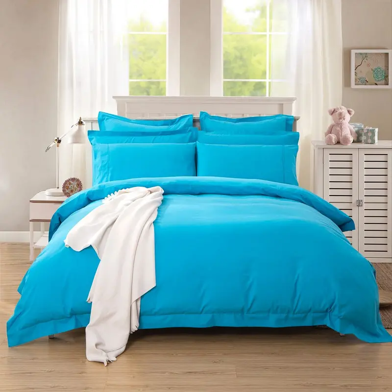 1000Tc Light Blue King Single Duvet Cover Set – 1000 Thread Count Tailored Design 1
