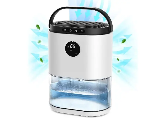 2.3L Compact Dehumidifier With Auto Defrost & Shut-Off – 3-Mode Humidity Control (White) 1