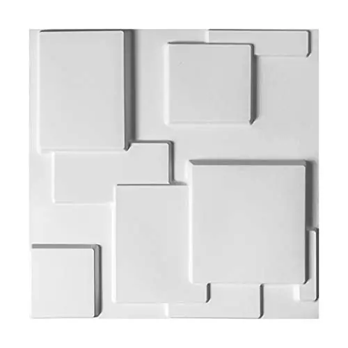 Art3D 3D Decorative Wall Panels – Modern White Tile Design, 12-Piece Set (32 Sq Ft) 1