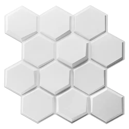 Art3D White Hexagon 3D Pvc Wall Panels – 12-Tile Kit Covering 25.5 Sq Ft 1