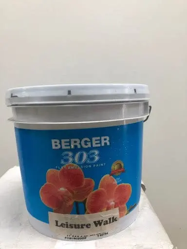 Berger 303 Flat Emulsion Paint — 1-Gallon Anti-Fungal & Algal Formula, Low-Odor, Fast-Drying For Interior/Exterior Use 1