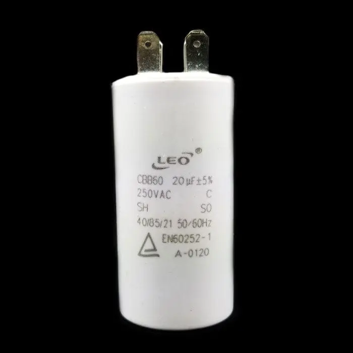Cbb60 Round Motor Run Capacitor – 20Μf, 250Vac, Plastic Housing For Water Pumps 1