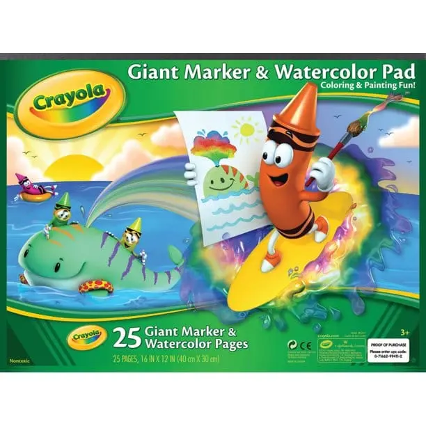 Crayola Giant Watercolor Pad – 25 Thick, Bleed-Resistant Pages 1