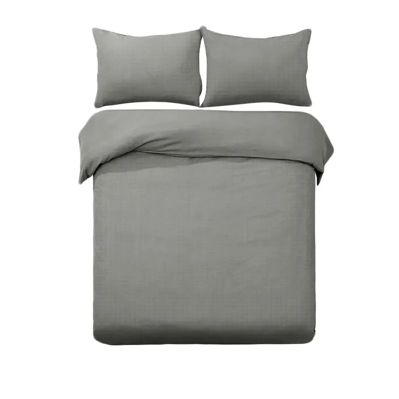Designer Selection Denver Embossed Quilt Cover Set – Grey, King Size 1