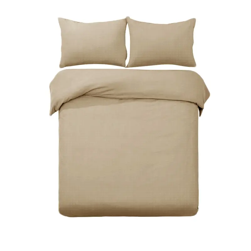 Designer Selection Denver Embossed Quilt Cover Set – Latte, King Size 1
