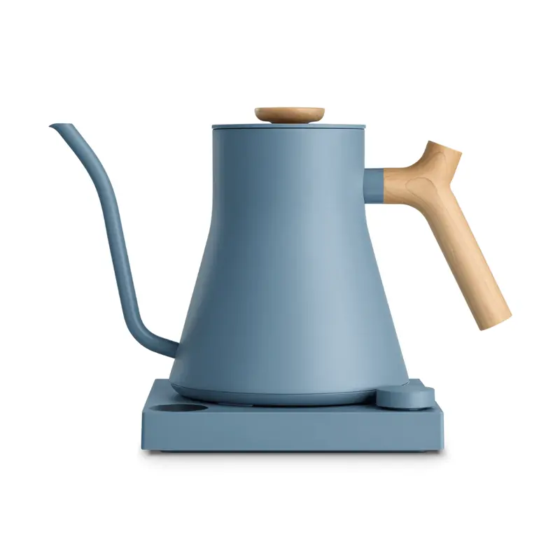 Fellow Ekg Pro Gooseneck Pour-Over Kettle – Hazy Blue Finish With Maple Wood Handle 1