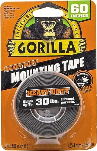 Gorilla Heavy-Duty Double-Sided Mounting Tape – 1-Roll Black Adhesive, Industrial-Strength Bonding Solution 1