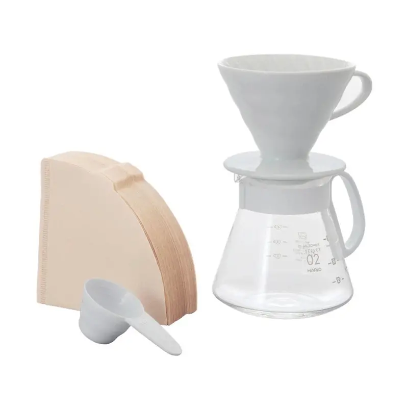 Hario V60-02 Ceramic Pour-Over Coffee Brewing Kit 1