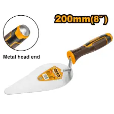 Ingco 8-Inch Bricklaying Trowel – Stainless Steel Blade, Comfort Grip (Hbt8125) 1