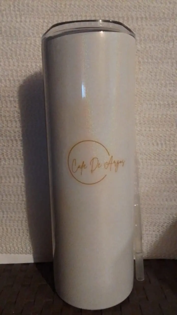 Insulated White Coffee Tumbler – Car Cup Holder Friendly 1