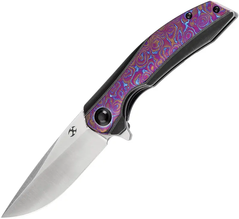 Kansept Accipiter Timascus-Framed Folding Knife 1