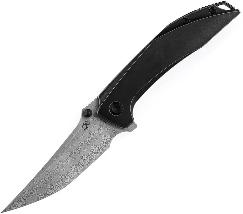 Kansept Baku Linerlock Knife With Black Damascus Steel Accents 1