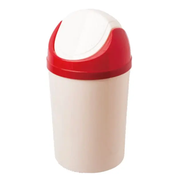 Liao 10L Swing-Top Waste Bin – White And Red Design 1