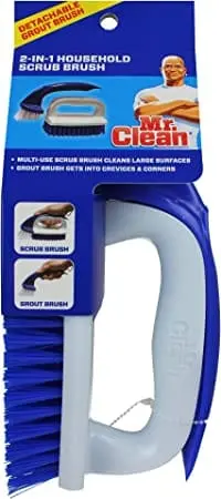 Mr. Clean 2-In-1 Multi-Surface Scrub Brush With Grout-Cleaning Bristles 1