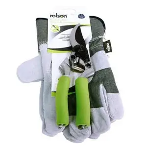 Rolson Heavy-Duty Rigger Gloves And Bypass Secateurs Combo 1