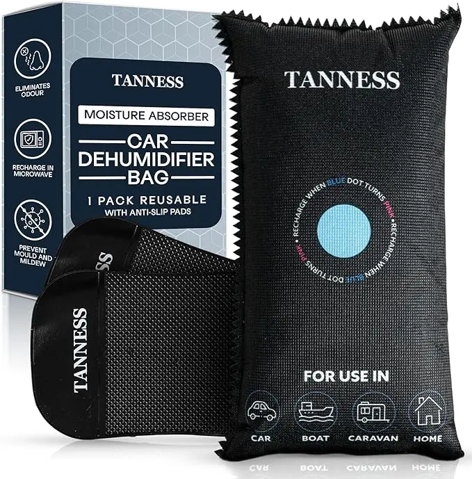 Tanness Reusable Car Dehumidifier – 1Kg Microwave-Rechargeable Silica Gel Bag With Non-Slip Base 1