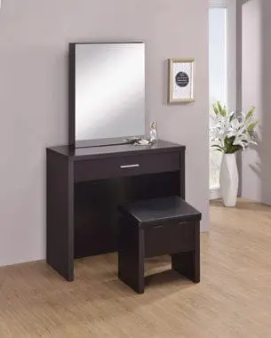 Two-Piece Lift-Top Vanity Set With Matching Stool – Modern Compact Bathroom Solution 1