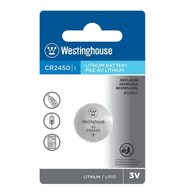 Westinghouse Cr2450 Lithium Coin Cell Battery – 3V, Long-Lasting Power, Single-Pack – Model Cr2450Bp1 1