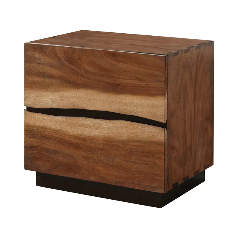 Winslow 2-Drawer Nightstand – Compact Smokey Walnut Side Table With Soft-Close Hardware 1