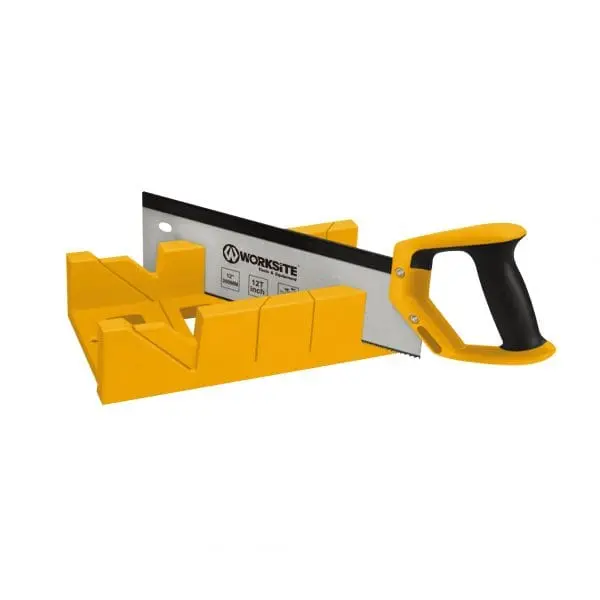 Worksite Mitre Box & Back Saw Kit – Reinforced Steel Saw With Fixed 45° And 90° Angle Guides For Clean, Accurate Cuts 1